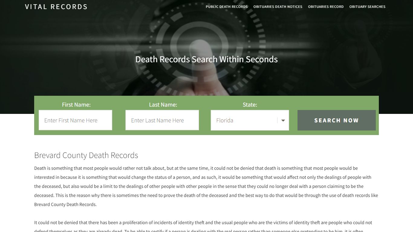 Brevard County Death Records